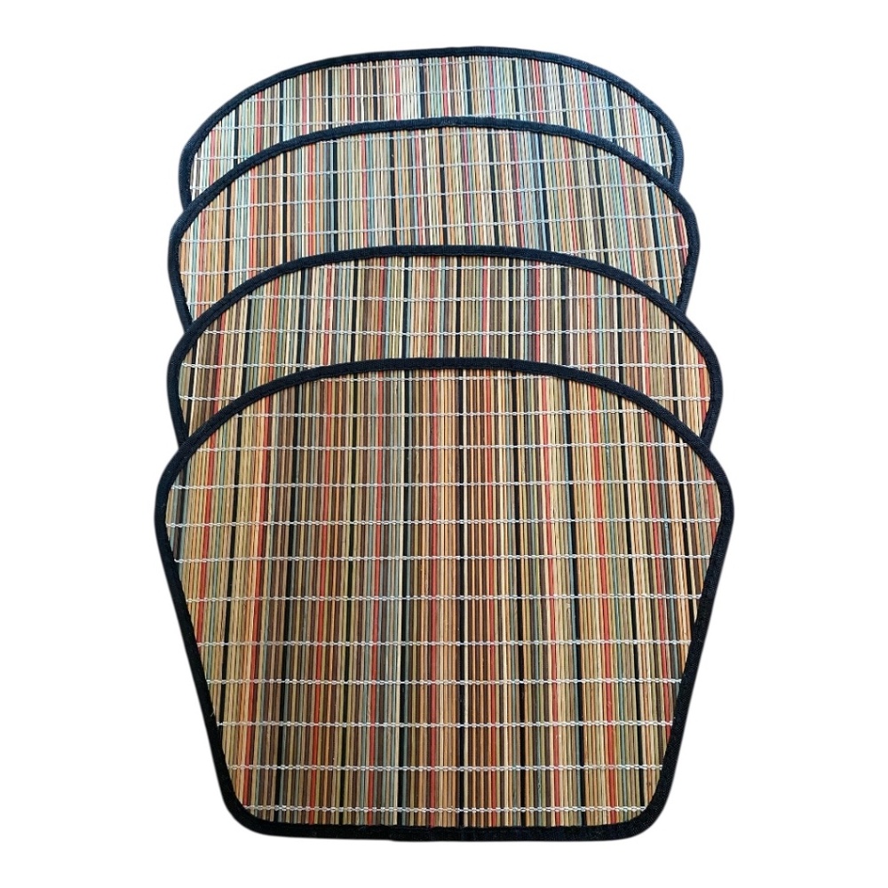 Vintage bamboo striped placemats. 4 pce